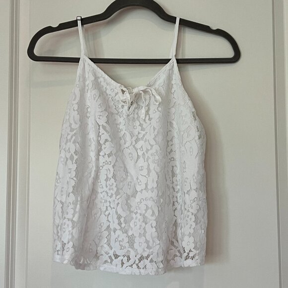Hollister Tops - Hollister Lace Tank Top Cami with Adjustable Straps Lined White Size S